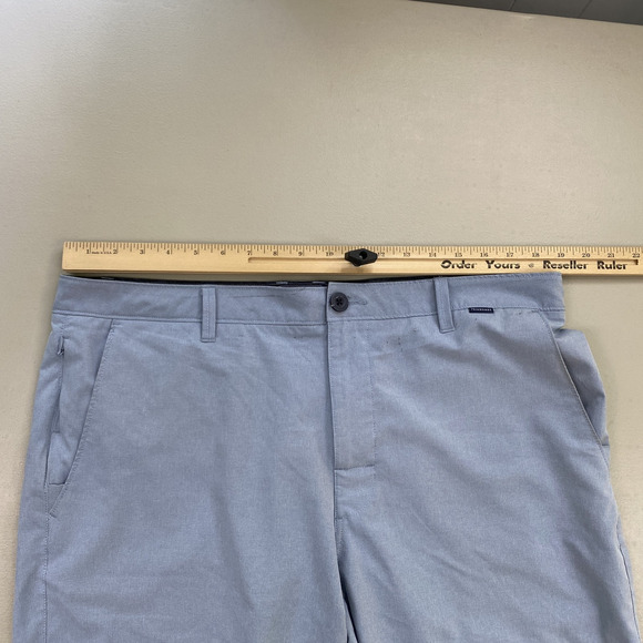 7 Diamonds Performance Shorts Mens 36x10 Blue Stretch Casual Golf Flat Front - Picture 6 of 14